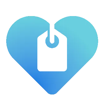 AGGW Logo: A shopping tag inside of a blue heart